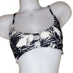 Tropical Palms Strappy Cage Bikini Top Small